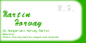 martin horvay business card
